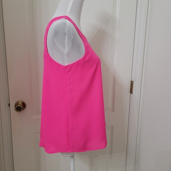 Flying Tomato Size S Bright Hot Pink Split Strap A-Line Tank / Sleeveless Blouse - Picture 5 of 10